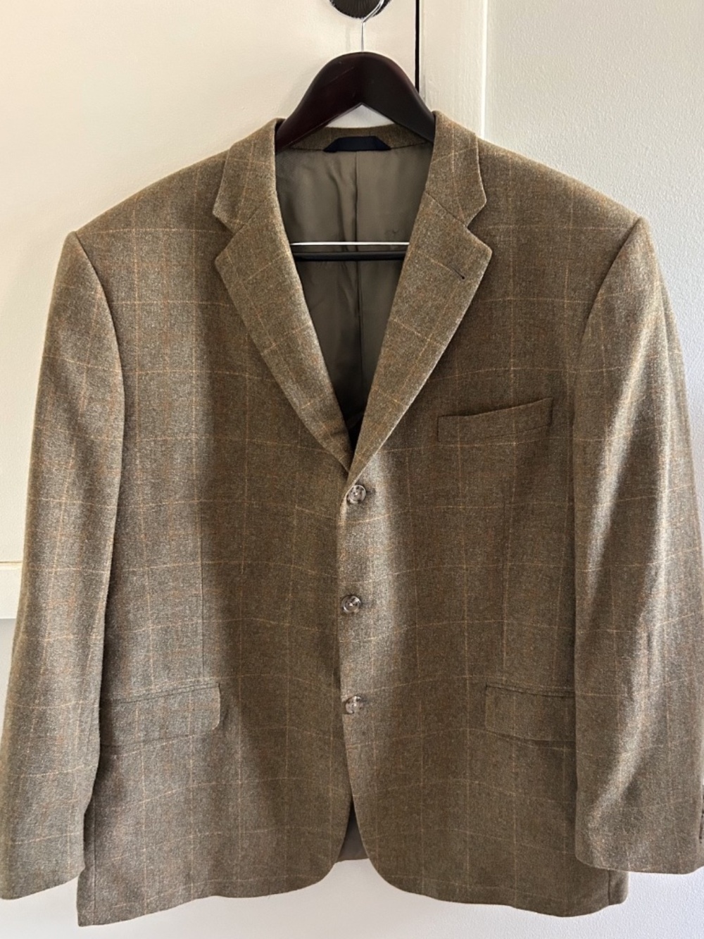 Burberry London Mens Blazer Sportcoat 48R Cashmere blend Windowpane check
